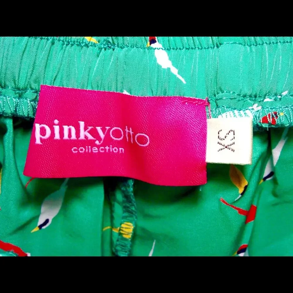 NYC PINKYOTTO Womens Green Songbird Printed Casual Skort Shorts size XS
